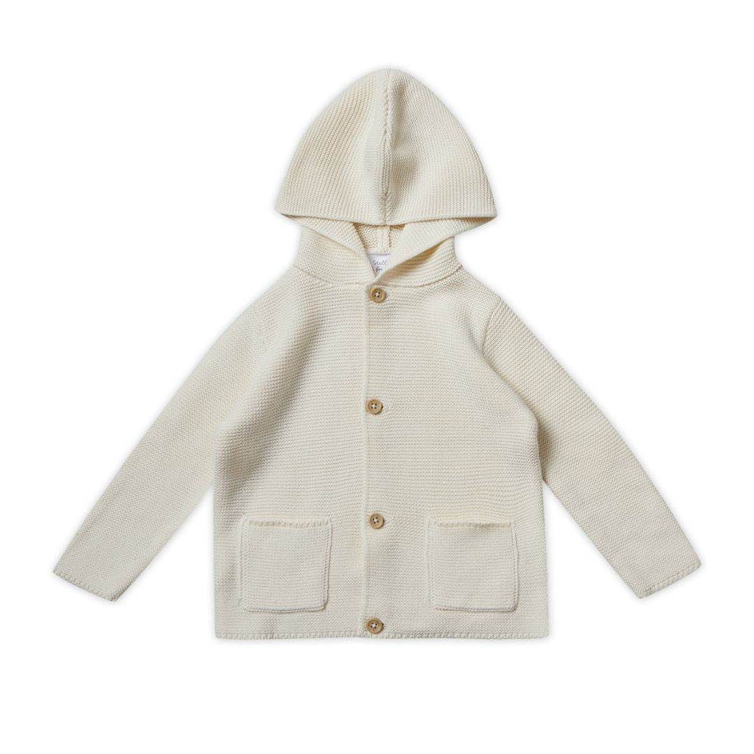 White Knitted Cardigan - Girls and Boys orders Hooded Sweater