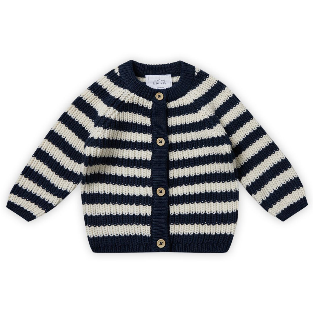 Stellou & Friends 100% Cardigan Stellou&friends Cotton Ribbed Boys – for Chunky Knitted