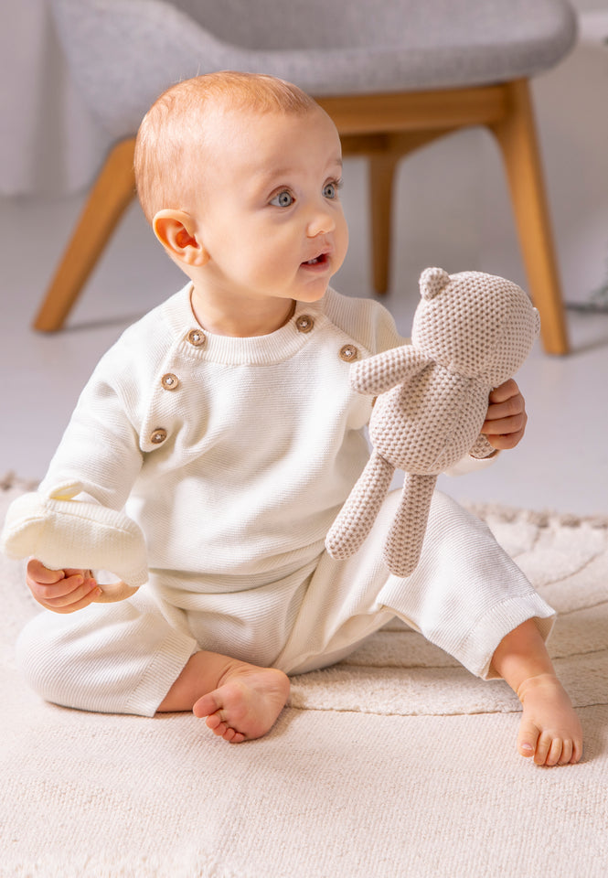 Newborn, Baby and Toddler 100% Cotton Long Sleeve Sweater Knit One-Pie –  Stellou&friends